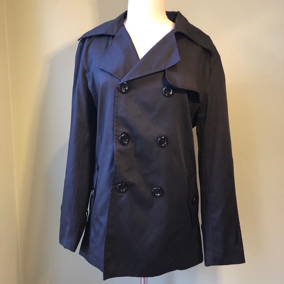 Nine West Wool Charcoal Grey Double Breasted Pea Coat - Size 10